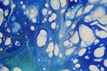 Glittering blue abstract painting with bright white cells for backgrounds.
