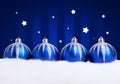 Glittering blue christmas balls