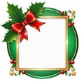 A glittering Christmas frame isolated on white background with png file attached. Royalty Free Stock Photo
