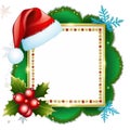 A glittering Christmas frame isolated on white background with png file attached. Royalty Free Stock Photo