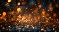 Glittering Christmas Night: Abstract Background with Shiny Sparkles and Defocused Lights Royalty Free Stock Photo