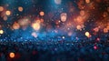 Glittering Christmas Night: Abstract Background with Shiny Sparkles and Defocused Lights Royalty Free Stock Photo