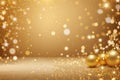 Glittering festive celebration Seasonal gold sparkles Twinkling Christmassy scene Golden winter wonderland Royalty Free Stock Photo
