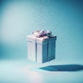 Glittering Gift Box with Bow Royalty Free Stock Photo