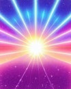 Sunburst summer sky glitter effect background AI