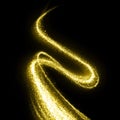 Glittering gold cosmic dust tail