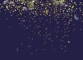 Glittering golden star dust trail sparkling particles. Space comet tail. Vector glamour fashion illustration.