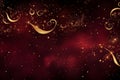 Glittering golden stars and swirls Royalty Free Stock Photo