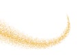 Glittering golden stream of sparkles. Abstract vector illustration of golden glitter stream isolated on white background. Royalty Free Stock Photo