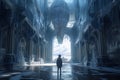 Glittering Ice Kingdom: Epic 3D Render of a Child\'s View of an Enchanting Palace