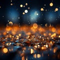 Glittering lights create ethereal bokeh abstract, a dance of illumination and intrigue