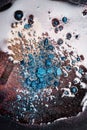 Glittering liquid Oil with blue Make-up Powder