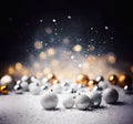 Glittering Magic: A Closeup of White Gold Balls and Empty Sparks