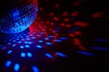 Glittering mirror disco ball. Nightclub. For advertising or web design. Entertainment, disco or music show background Royalty Free Stock Photo