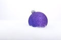 Glittering purple christmas ball Royalty Free Stock Photo