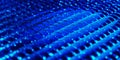 Glittering shiny futuristic blurred metallic chrome ribbons. Blue tiles modern blurred abstract decoration mesh pattern 3D