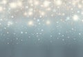 Glittering silver stars suspended against a soft blue bokeh background Royalty Free Stock Photo