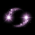 Glittering star dust, circle of lights, purple color Royalty Free Stock Photo