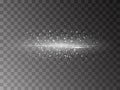 Glittering star dust trail sparkling particles on transparent background. Space comet tail. Vector glamour fashion illustration. Royalty Free Stock Photo