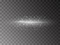 Glittering star dust trail sparkling particles on transparent background. Space comet tail. Vector glamour fashion illustration. Royalty Free Stock Photo