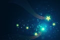 Glittering stars on bokeh background vector illustration