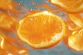 Glittering Underwater Holiday Magic: Abstract Orange Particles with Shallow Depth of Field Royalty Free Stock Photo