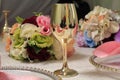 Glittering wedding glass for decoration on parties and wedding functions
