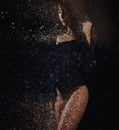 Glitters effects - dispersion of a beautiful woman