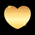 Glittery gold Valentines Day heart background