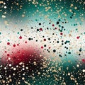 Glittery or paint splatter background in Christmas colors of red, gold, green and black. Seamless background Royalty Free Stock Photo