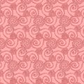 Glittery pink flourish and swirls repeating pattern