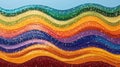 Glittery Rainbow Waves Abstract Design Royalty Free Stock Photo