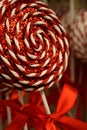 Glittery Red and White Christmas Lollipop Ornament Royalty Free Stock Photo