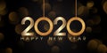 Glittery style Happy New Year banner design