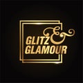 Glitz and Glamour golden vector icon. Glitz and Glamour typography unit