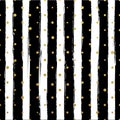 Gllitter gold striped wallpaper. Paint brush strokes background.