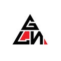 GLN triangle letter logo design with triangle shape. GLN triangle logo design monogram. GLN triangle vector logo template with red Royalty Free Stock Photo