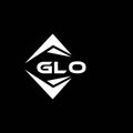 GLO abstract technology logo design on Black background. GLO creative initials letter logo concept