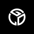 GLO letter logo design on black background. GLO creative initials letter logo concept. GLO letter design