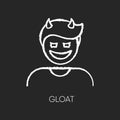 Gloat chalk white icon on black background