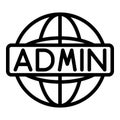 Global admin icon, outline style