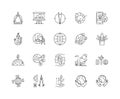 Global agriculture line icons, signs, vector set, outline illustration concept Royalty Free Stock Photo