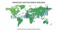 Global Agrivoltaics Expansion Visualized on a Green World Map with Growth Chart Data Royalty Free Stock Photo