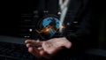 Global AI and data processing system with digital earth interface Latch Royalty Free Stock Photo
