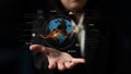 Global AI and data processing system with digital earth interface Latch Royalty Free Stock Photo