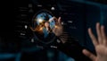 Global AI and data processing system with digital earth interface Latch Royalty Free Stock Photo