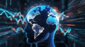 Global artificial intelligence brain with world map, digital data flow and neural network connection Royalty Free Stock Photo