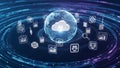 Global artificial intelligence cloud network technology connectivity concept Royalty Free Stock Photo