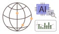 Global Artificial Intelligence Technology Concept with Data Analysis and Digital Innovation Royalty Free Stock Photo