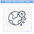 Global automation line icon. Editable illustration